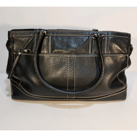 Coach Hampton Black Pebbled Leather Large Business Carryall Tote Handbag 10531 - Picture 2 of 10